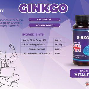 Vitality Ginko 60 Capsules To Boost Your Brainpower Naturally